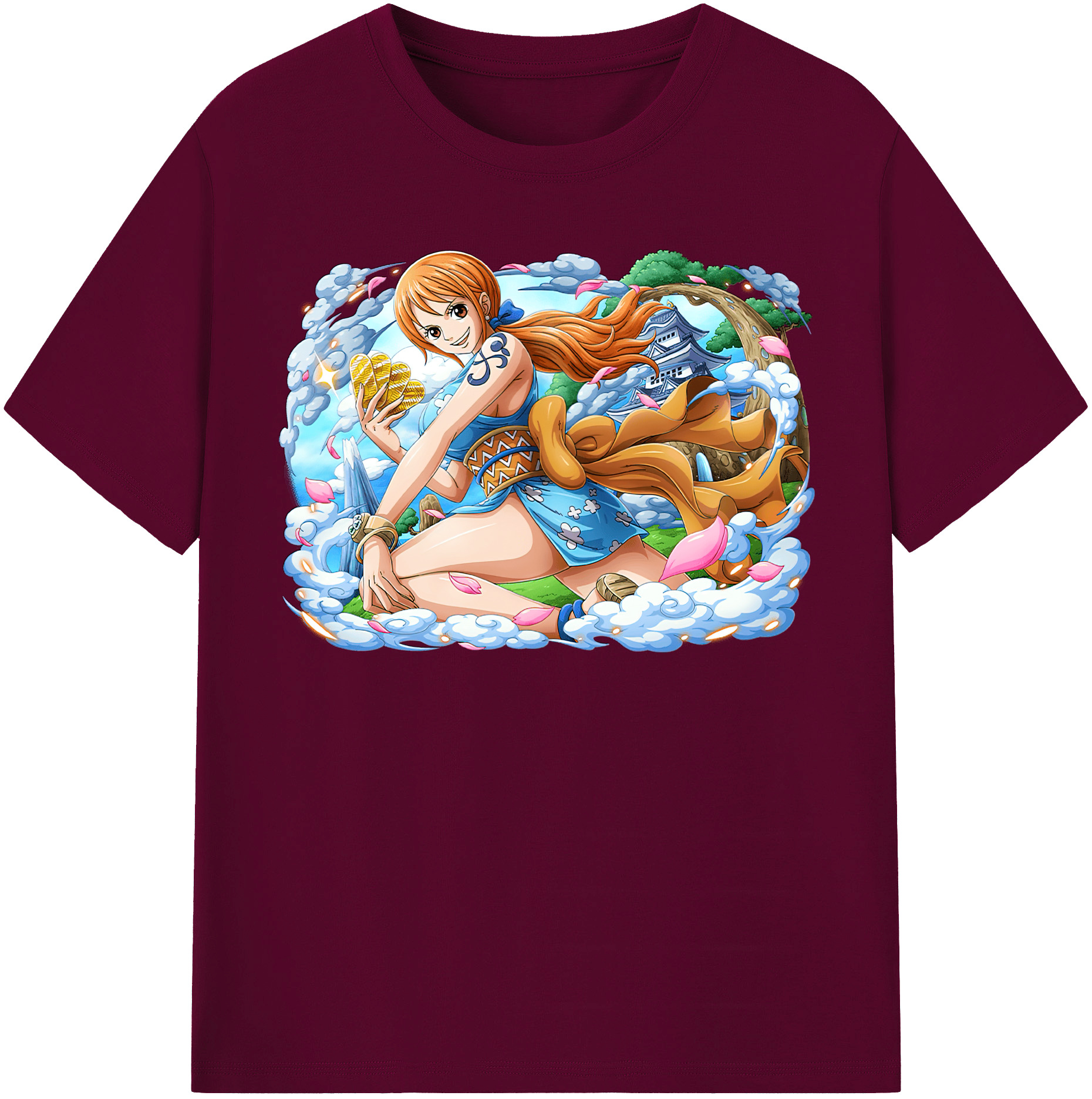 （画像用） ワンピース ナミ ONE PIECE Nami レディースカジュアルプリントTシャツ（綿100％）